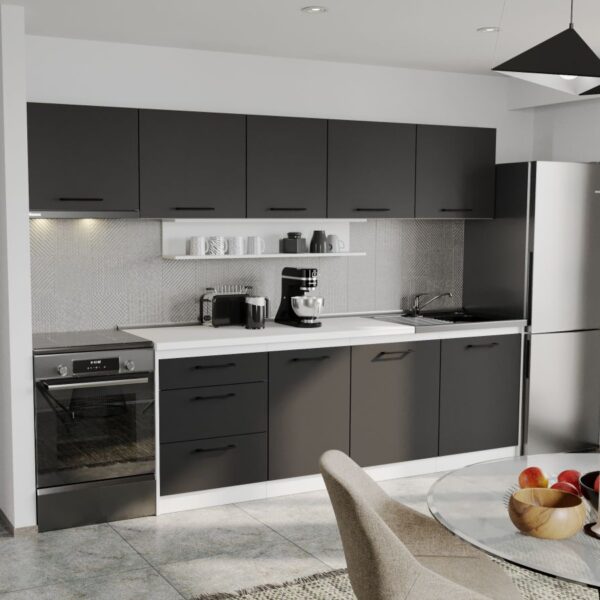 Mobila Bucatarie Soft Antracit/Alb 290 cm C09