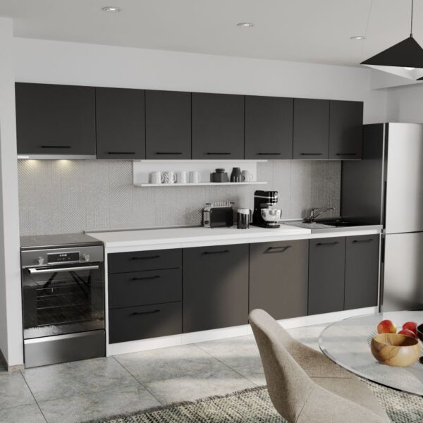 Mobila Bucatarie Soft Antracit/Alb 320 cm C12