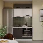 Mobila Bucatarie Vivid Antracit/Alb 120 cm C03