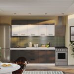 Mobila Bucatarie Vivid Antracit/Alb 220 cm C21