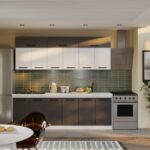 Mobila Bucatarie Vivid Antracit/Alb 240 cm C24