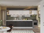 Mobila Bucatarie Vivid Antracit/Alb 360 cm C34