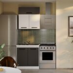 Mobila Bucatarie Vivid Antracit/Alb 80 cm C04
