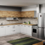 Mobila Bucatarie colt C11 Oakwhite 260x200 cm