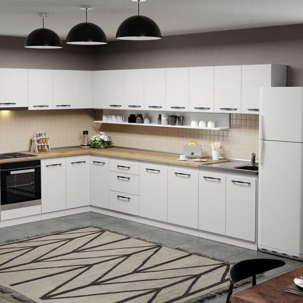 Mobila Bucatarie colt C16 Ivory 200x340 cm