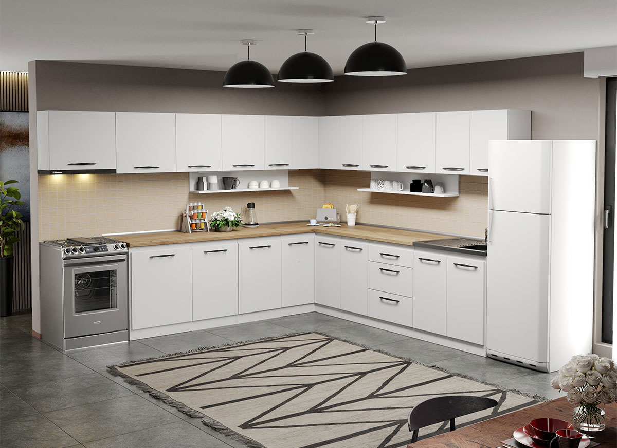 Mobila Bucatarie colt C20 Ivory 320x280 cm