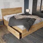 Pat Stejar Auriu 140x200 Set 4 sertare