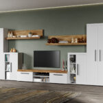 Set Mobila Living Bliss Alb/Stejar Auriu C01