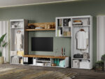 Set Mobila Living Bliss Alb/Stejar Auriu C02 - imagine 2