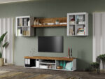 Set Mobila Living Bliss Alb/Stejar Auriu C04 - imagine 2