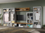 Set Mobila Living Bliss Alb/Stejar Auriu C08 - imagine 2
