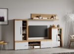 Set Mobila Living Golden Oak Alb / Stejar Auriu C04