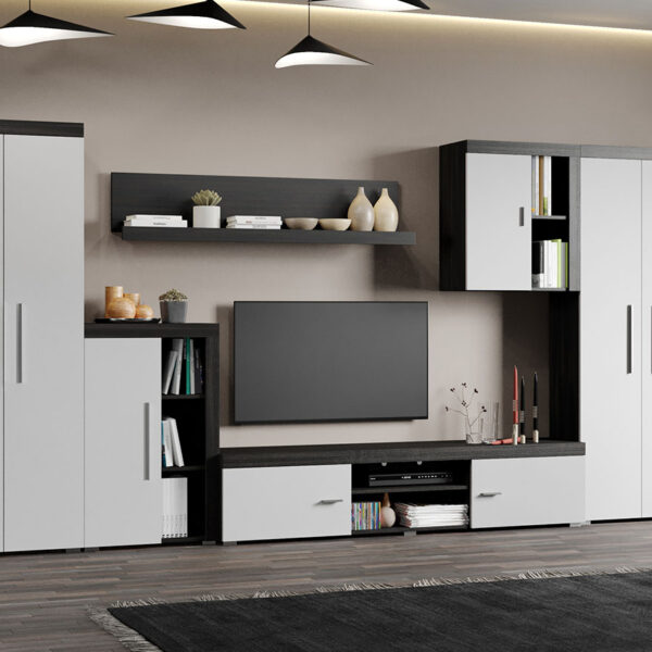 Set Mobila Living Monocrom Alb / Ferrara C03