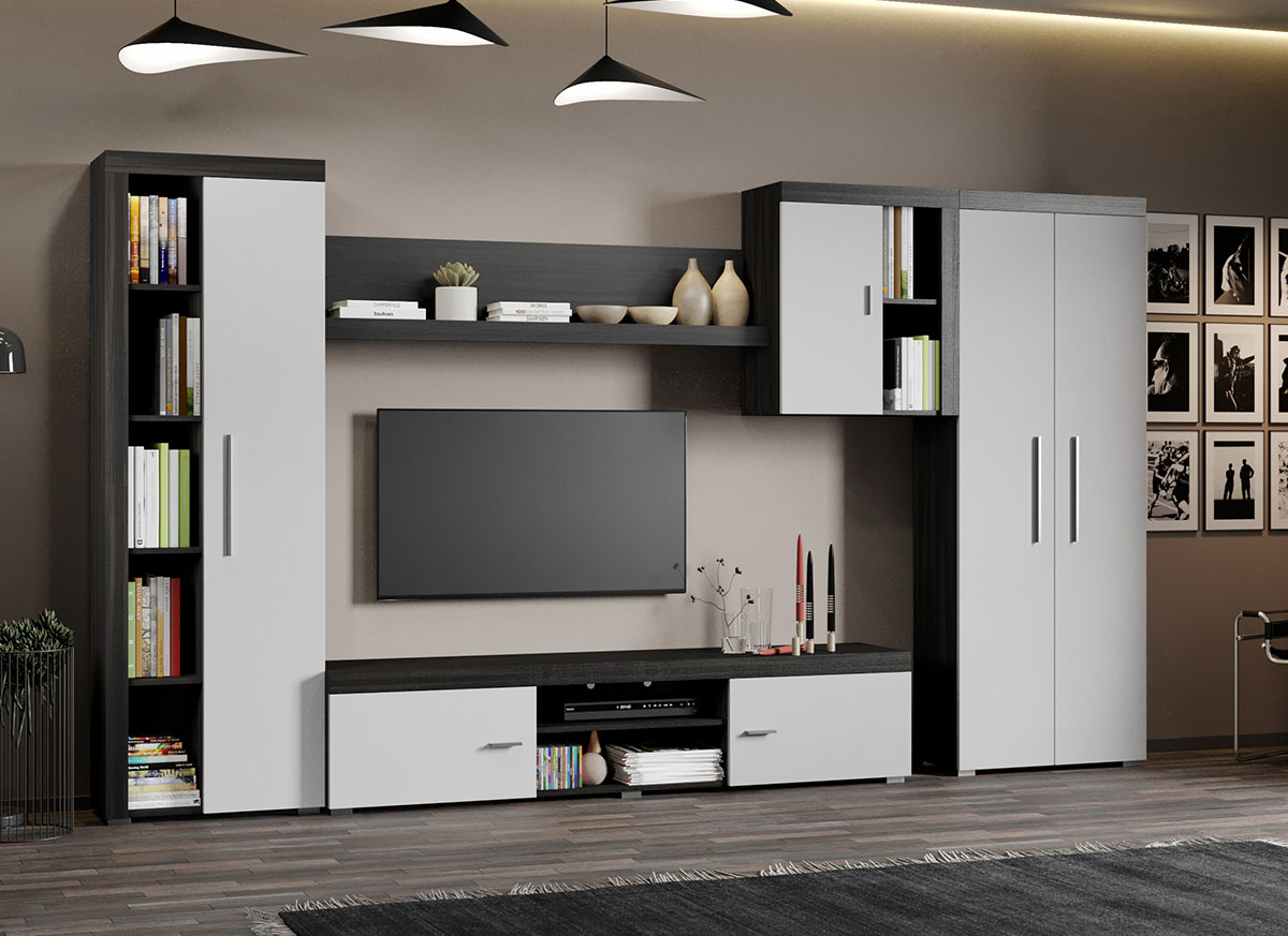 Set Mobila Living Monocrom Alb / Ferrara C11 Set Mobila Living Monocrom Alb / Ferrara C11
