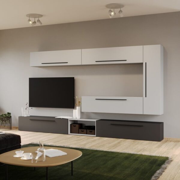 Set Mobila Living Tapo Antracit/Alb C05