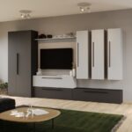 Set Mobila Living Tapo Antracit/Alb C13