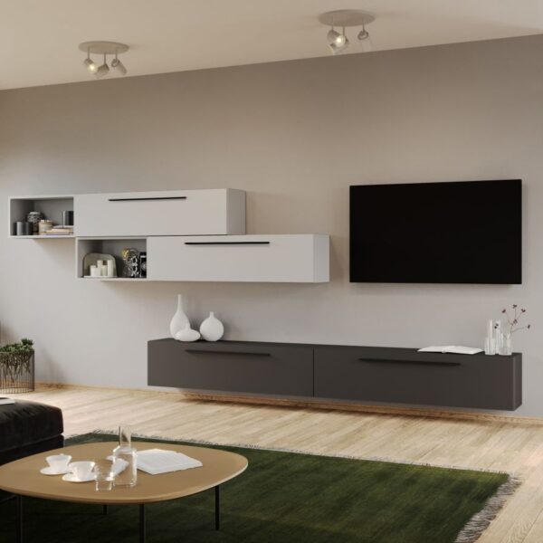 Set Mobila Living Tapo Antracit/Alb C16