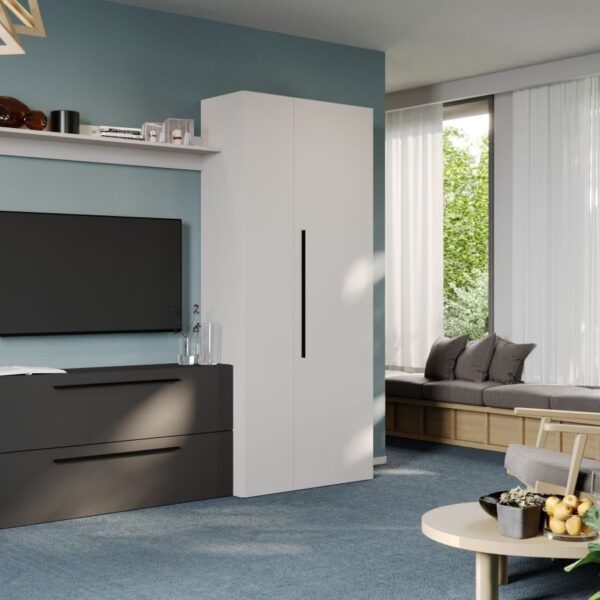 Set Mobila Living Tapo Antracit/Alb C27