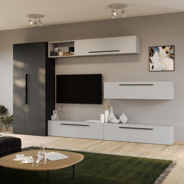 Set Mobila Living Tapo Antracit/Alb C31