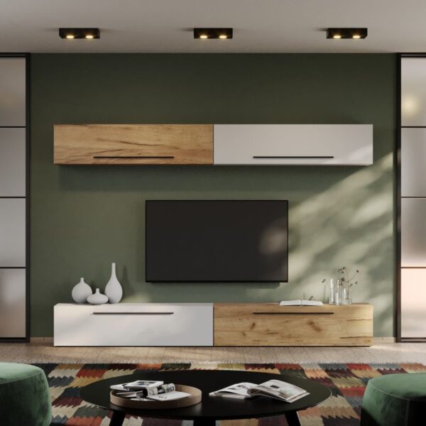 Set Mobila Living Tapo Stejar/Alb C01