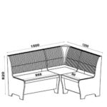 cu masa si 2 tabureti Stejar Aur+Fildes