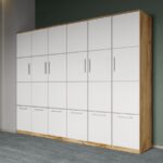 Dulap dormitor Alb+Stejar Adapto C12