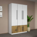 Dulap dormitor Alb+Stejar Eclipse C04