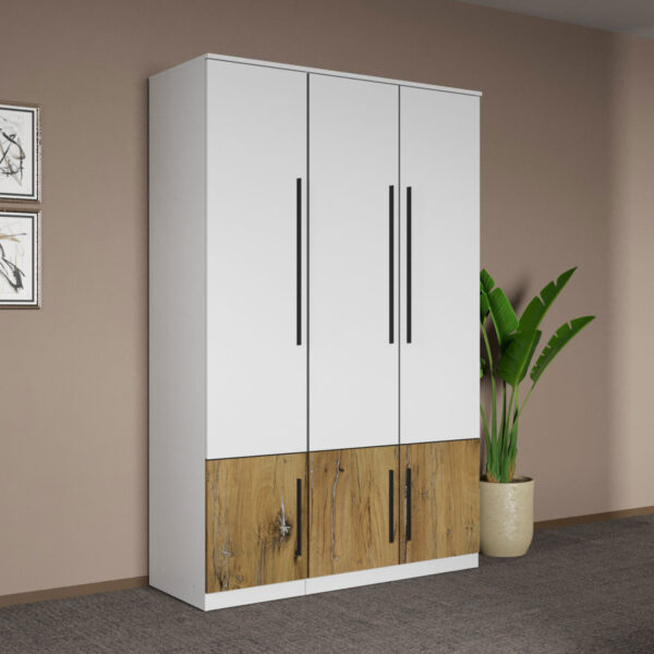 Dulap dormitor Alb+Stejar Eclipse C04