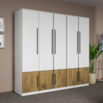 Dulap dormitor Alb+Stejar Eclipse C06