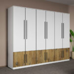 Dulap dormitor Alb+Stejar Eclipse C07