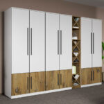 Dulap dormitor Alb+Stejar Eclipse C10