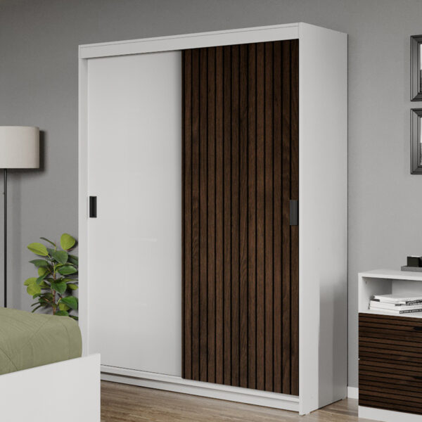 Dulap dormitor 138 Cedric Alb/Maro