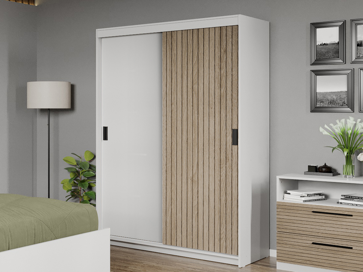 Dulap dormitor 138 Cedric Alb/Natur