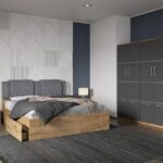 Set dormitor 4 piese Gri/Stejar Adapto C06