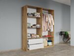 Set dormitor 4 piese Gri/Stejar Adapto C06 - imagine 4