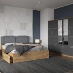 Set dormitor 4 piese Gri/Stejar Adapto C12