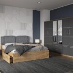 Set dormitor 4 piese Gri/Stejar Adapto C16