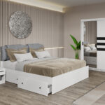 Set dormitor 4 piese Ruben Alb cu oglinda C29
