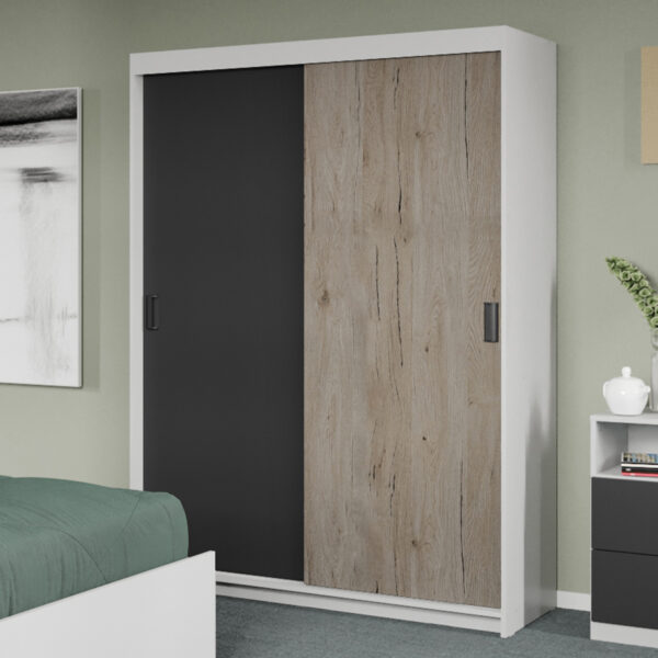 Dulap dormitor 138 Odin Antracit/San Remo