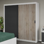 Dulap dormitor 184 Odin Antracit/San Remo