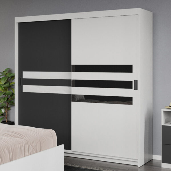 Dulap dormitor 184 Ruben Antracit/Alb