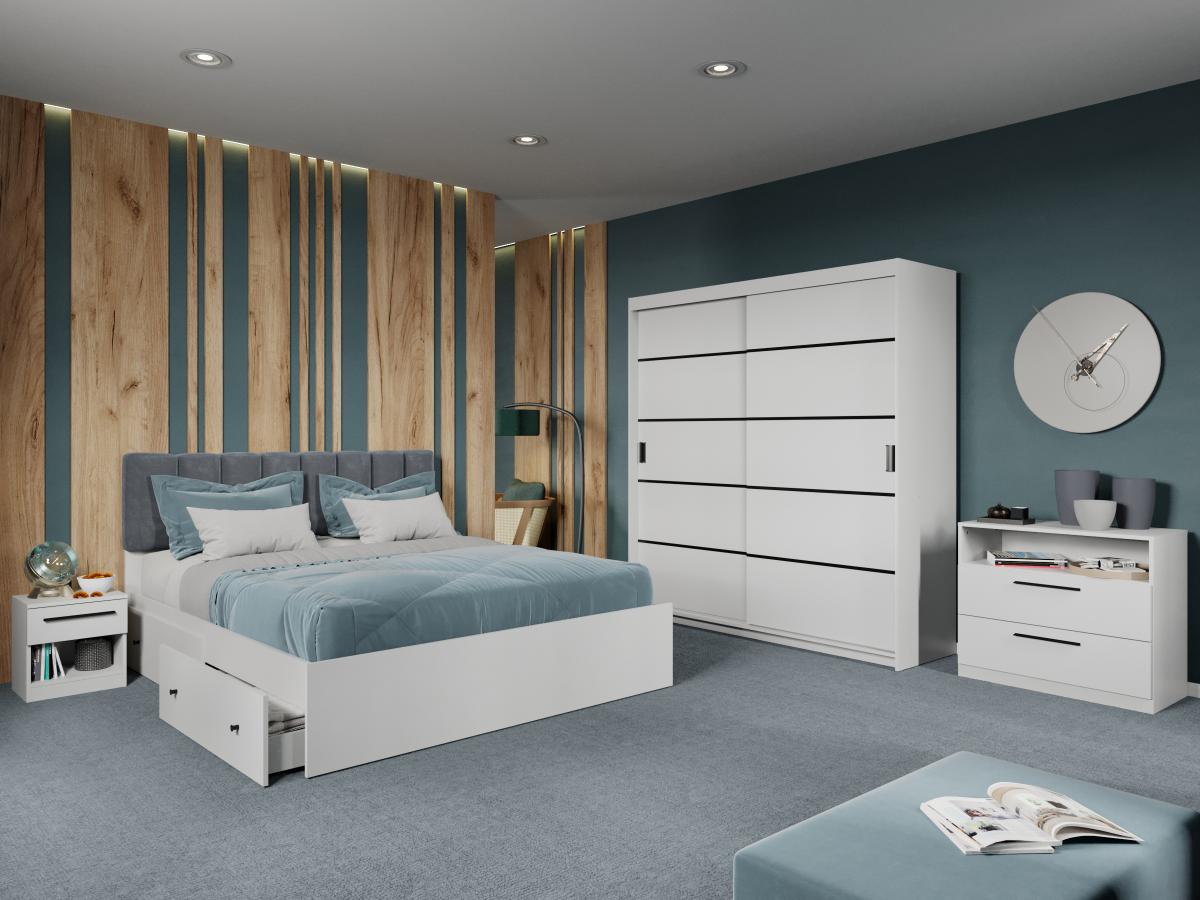 Set dormitor Zeno Alb C18