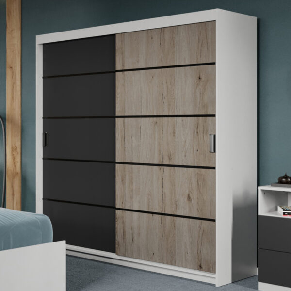 Dulap dormitor 184 Zeno Antracit/San Remo