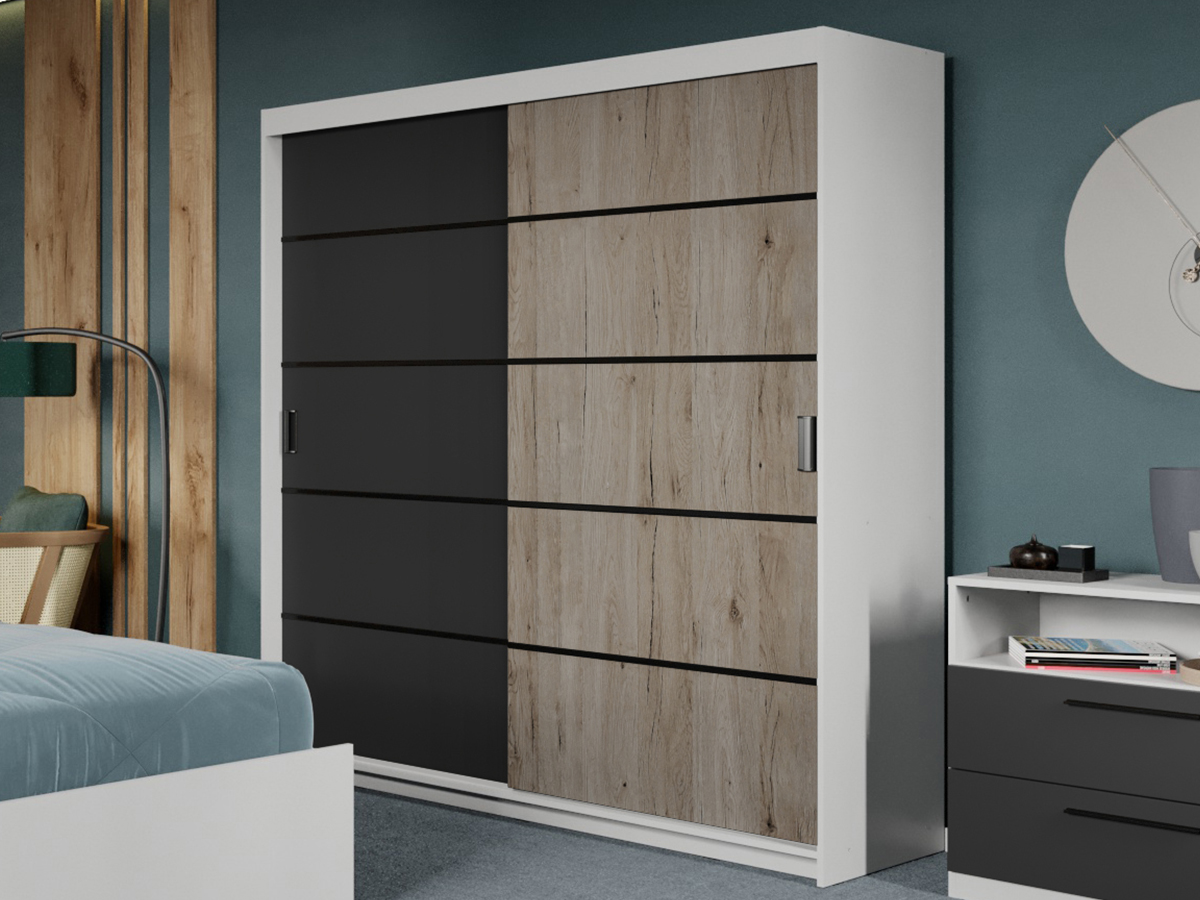 Dulap dormitor 184 Zeno Antracit/San Remo