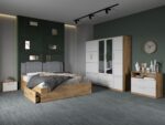 Set dormitor complet Alb/Stejar Adapto C11