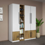 Dulap dormitor Alb+Stejar Eclipse C11