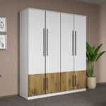 Dulap dormitor Alb+Stejar Eclipse C05