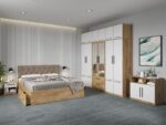 Set dormitor complet Alb/Stejar Levi C31