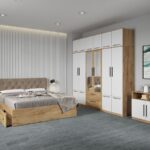Set dormitor complet Alb/Stejar Levi C31