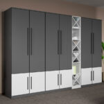 Dulap dormitor Gri+Alb Shape C10